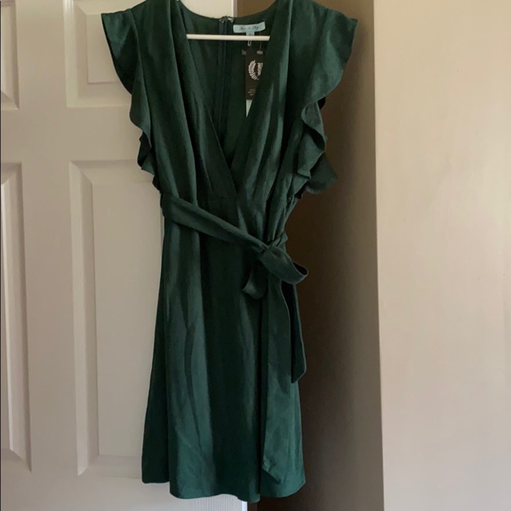 She + Sky Forest Green dress